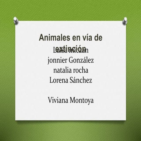 Animales en via de extincion