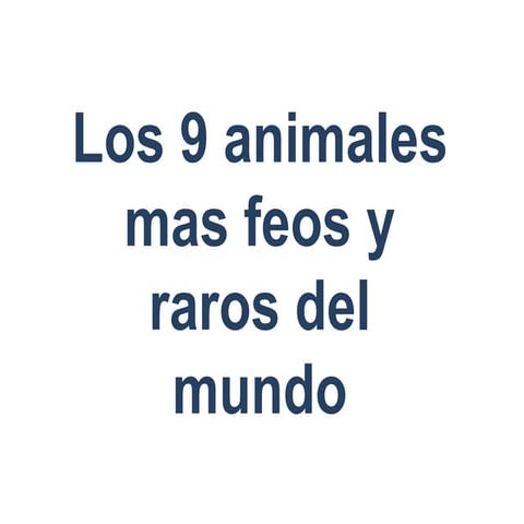 Animales raros | PPT