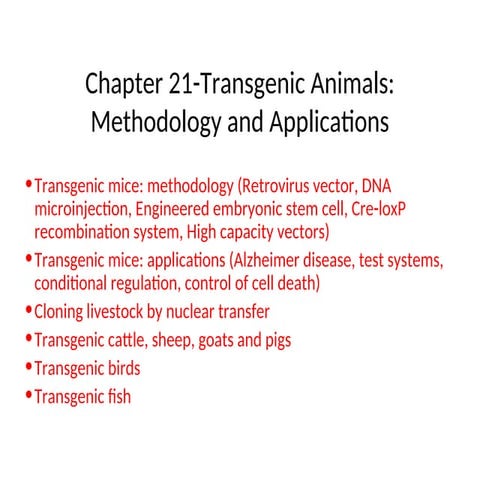 Animal Genetic Engineering in Animal Biotechnology