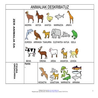 Animaliak deskribatuz