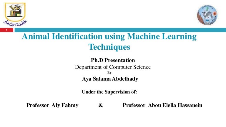 Animal identification using machine learning techniques