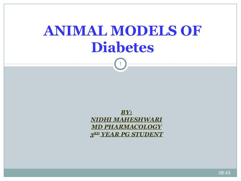 Animal models of diabetes