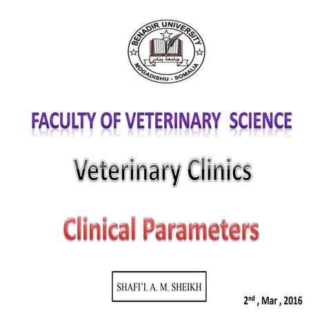 Animal parameters lecture