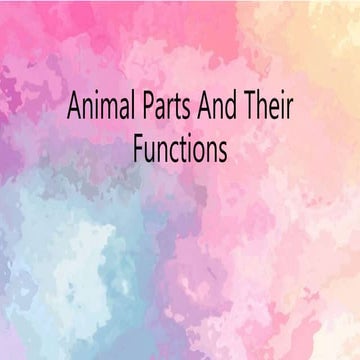 Animal parts and their functions