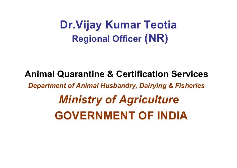 Animal Quarantine and Certification Services