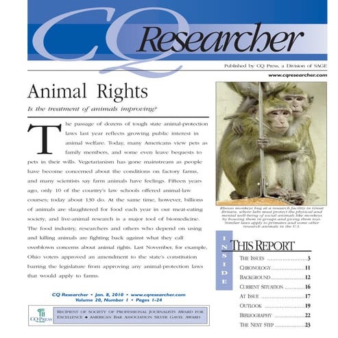 Animal Rights - Is the Treatment of Animals Improving? | PDF