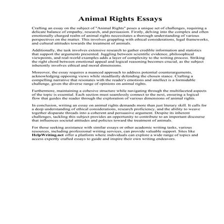 Animal Rights Essays. How to Write an Effective Animal Rights Essay?  OneEssa...