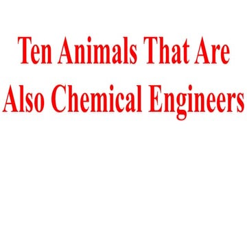Animals that are chemical engineers