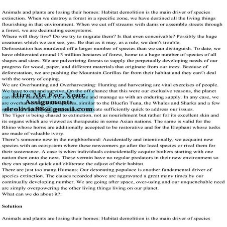 Animals and plants are losing their homes Habitat demolition is the.pdf