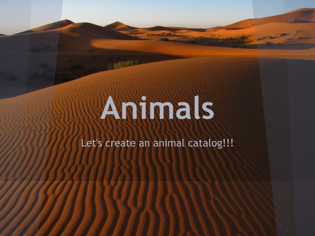 Animals catalog (5th primary)