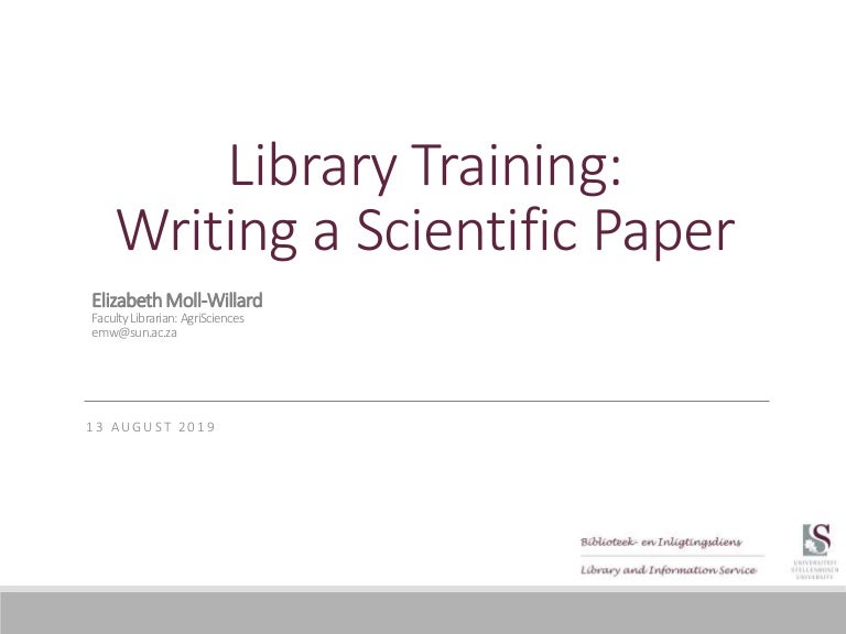 Writing a scientific paper training