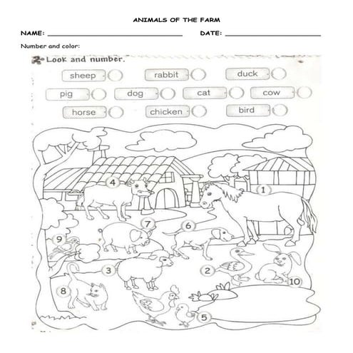 Animals of the farm activity ii term exam