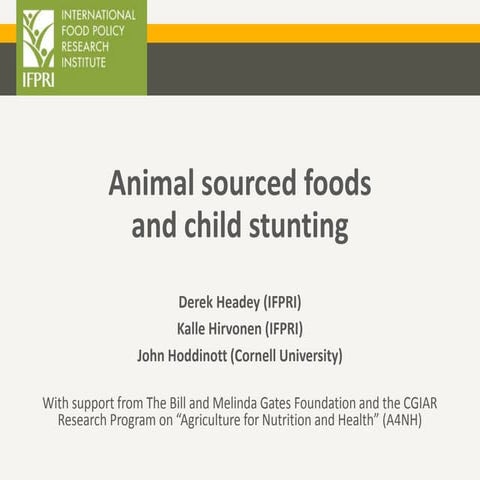 Animal sourced foods and child stunting