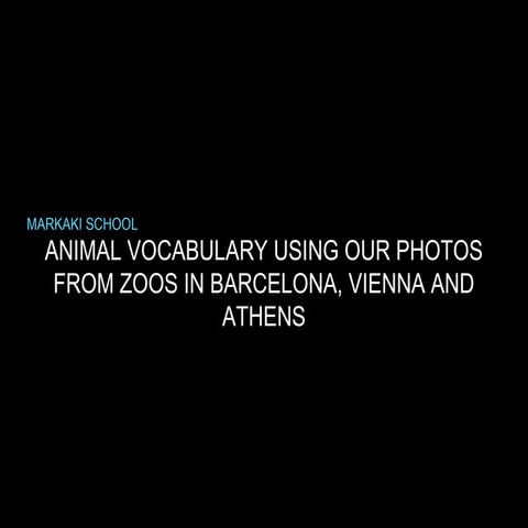 Animal Vocabulary Using Photos From Famous Zoos