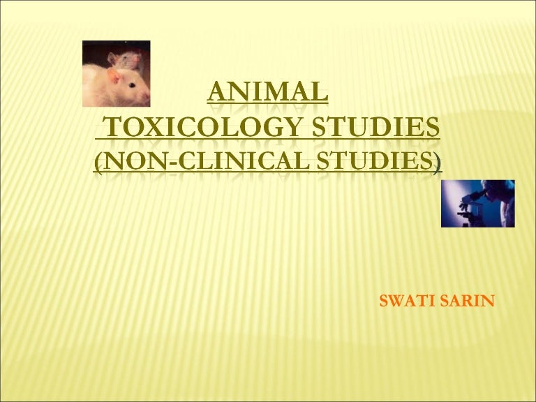 Animal toxicology studies