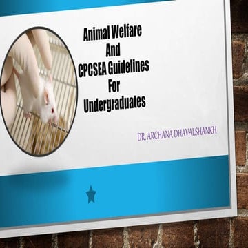 Animal welfare   cpscea guidelines for students