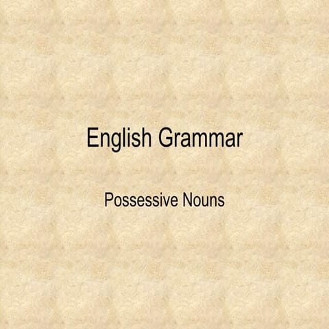Animated Possesive Nouns