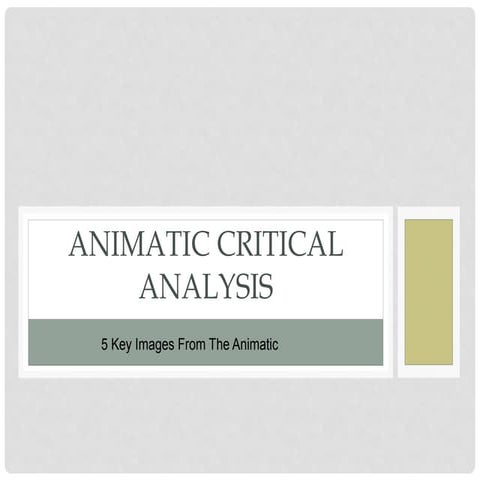 Animatic critical analysis five shots