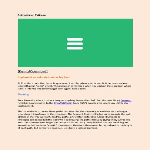 Animating an svg icon