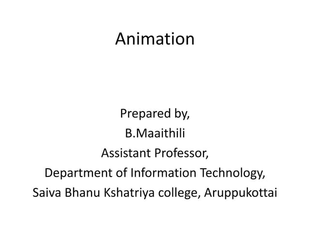 Multimedia Animation, Introduction, History, Types