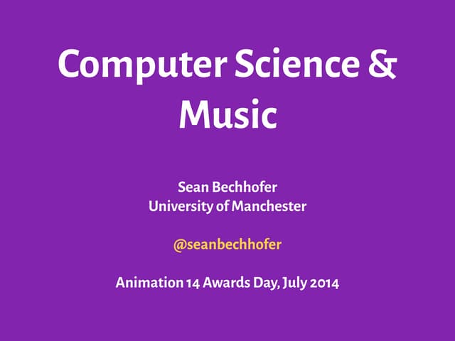 Animation 14: Computer Science and Music