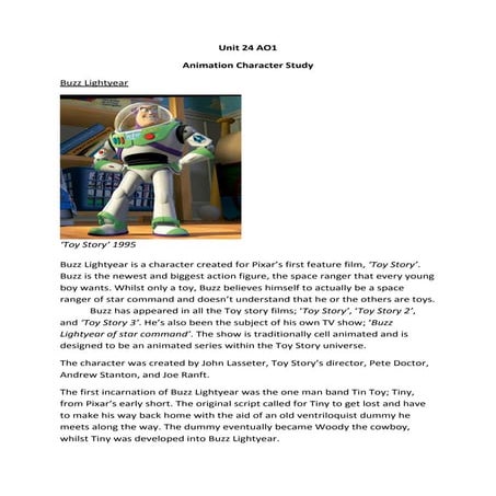 Animation Character Study