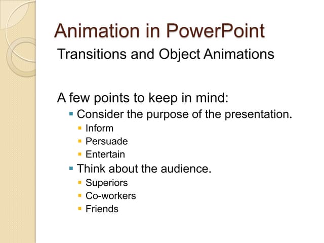 Animation in power point