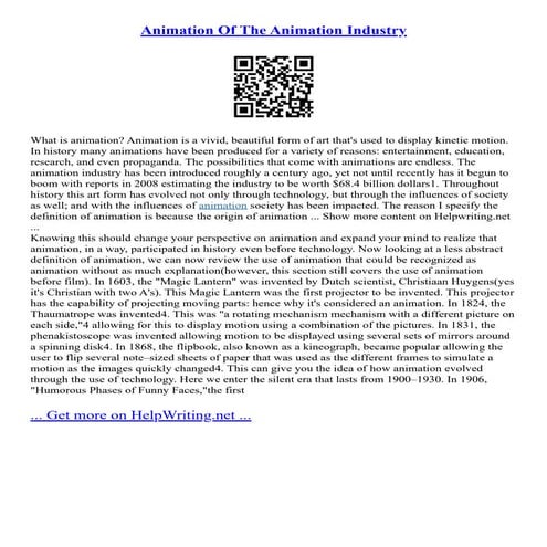 Animation Of The Animation Industry