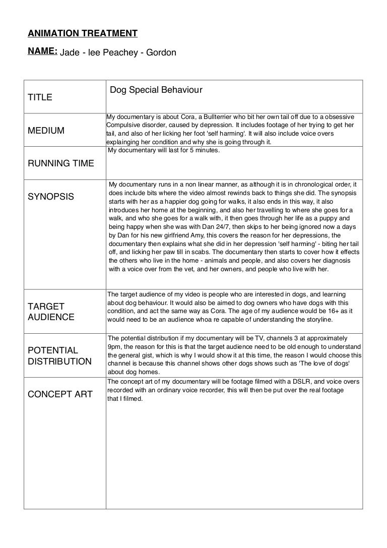 short film treatment example pdf