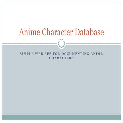Anime character database | PPT