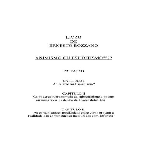 Animismo ou espiritismo ernesto bozzano | PDF