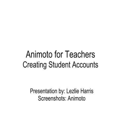 Animoto For Teachers