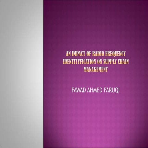 An impact of radio frequency identityfication on supply.ppt