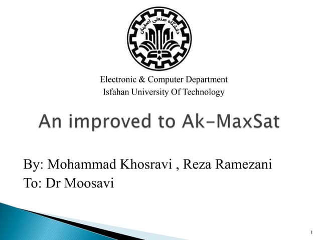 An improved to ak max sat (max-sat problem)