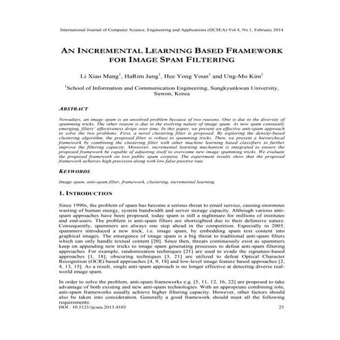 An incremental learning based framework for image spam filtering