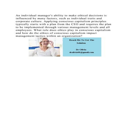 An individual managers ability to make ethical decisions is influen.docx