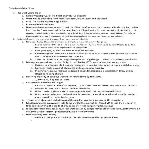 An industrializing west