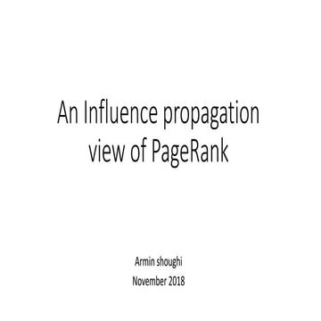 An influence propagation view of page rank