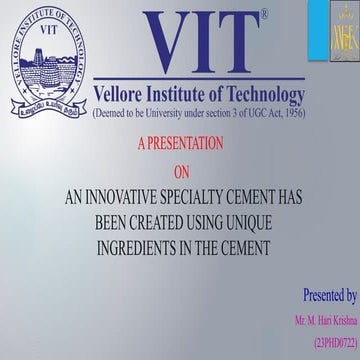 An innovative specialty cement has been created using unique ingredients in t...