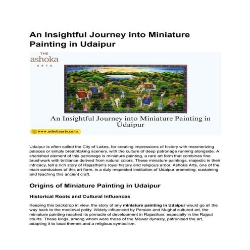 An Insightful Journey into Miniature Painting in Udaipur.pdf