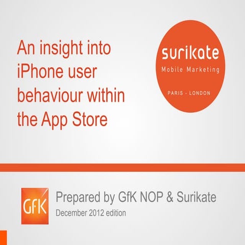 An insight into i phone user behaviour within the app store surikate_gfk