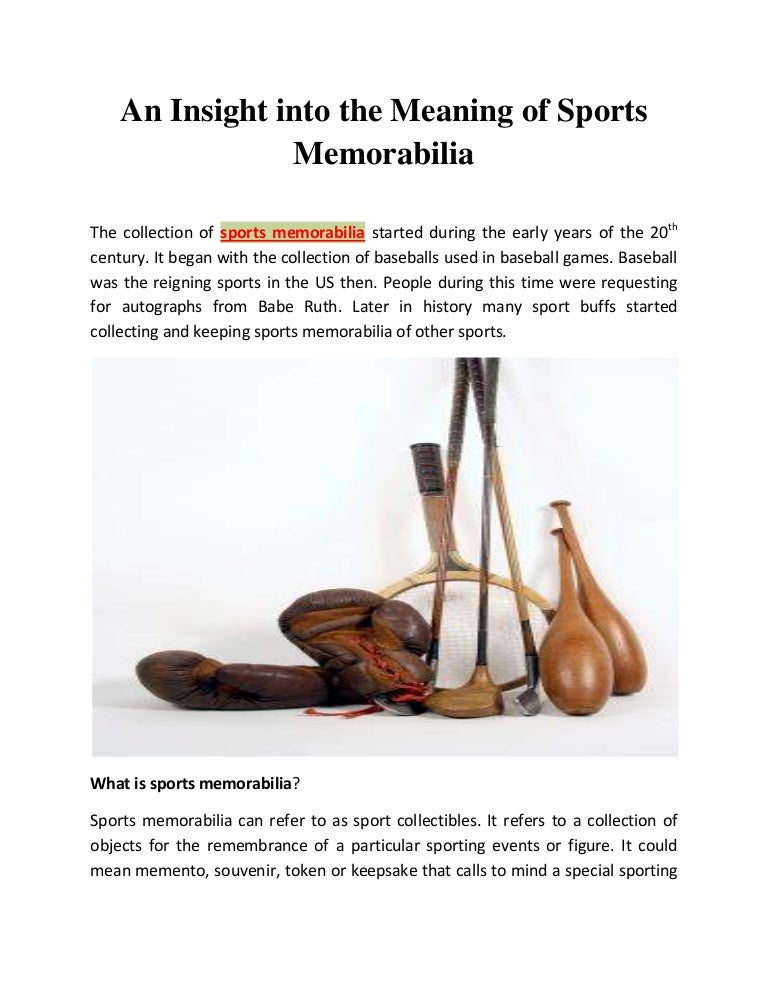 An Insight into the Meaning of Sports Memorabilia