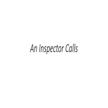 An Inspector Calls Revision | PPT