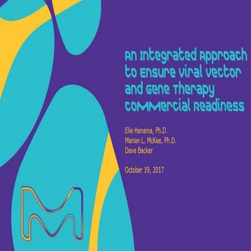 An Integrated Approach to Ensure Viral Vector and Gene Therapy Commercial Rea...