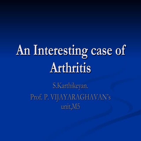 A Case of Poncet's Disease | PPT