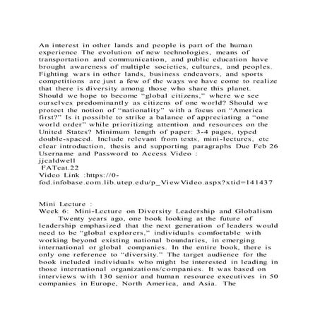 An interest in other lands and people is part of the human experie