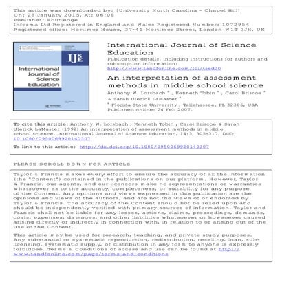 An interpretation of assessment