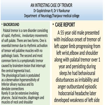 An intresting case of tremor , rubral tremor | PPTX
