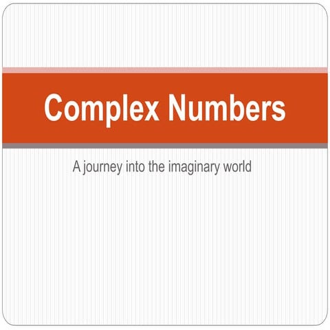 An introdcution to complex numbers jcw