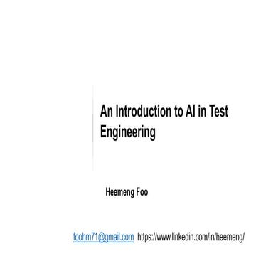 An introduction to AI in Test Engineering